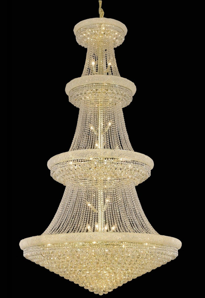 ZC121-V1800G54G/EC By Elegant Lighting Primo Collection 48 Light Chandeliers Gold Finish