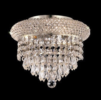 C121-1802F10C By Regency Lighting-Primo Collection Chrome Finish 3 Lights Flush