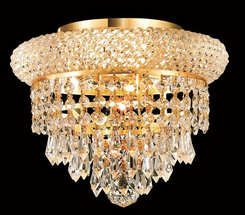 ZC121-1802F10G/EC By Regency Lighting - Primo Collection Gold Finish 3 Lights Flush Mount