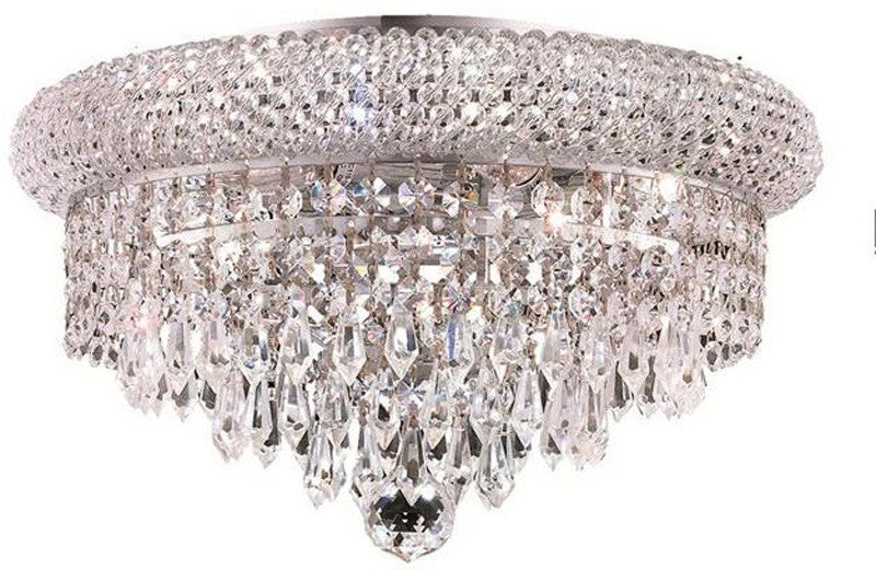 ZC121-1802F14C/EC By Regency Lighting - Primo Collection Chrome Finish 6 Lights Flush Mount