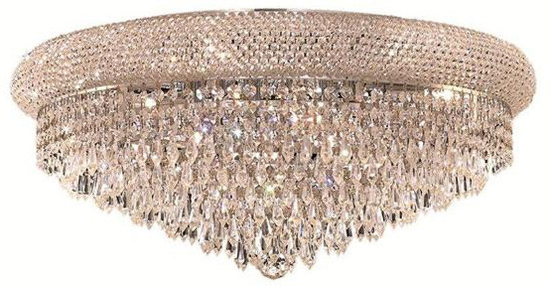 ZC121-1802F24C/EC By Regency Lighting - Primo Collection Chrome Finish 12 Lights Flush Mount