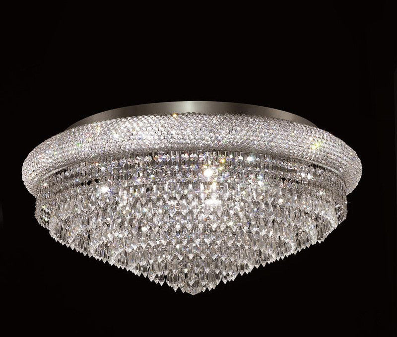 ZC121-1802F28C/EC By Regency Lighting - Primo Collection Chrome Finish 15 Lights Flush Mount