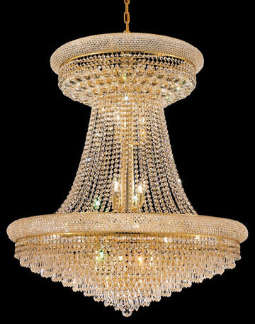 C121-1802G36SG/EC By Elegant Lighting Primo Collection 28 Lights Chandelier Gold Finish