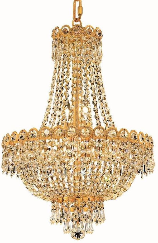 ZC121-V1900D16G/EC By Elegant Lighting - Century Collection Gold Finish 8 Lights Dining Room