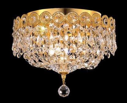 ZC121-V1900F10G By Regency Lighting-Century Collection Gold Finish 3 Lights Flush