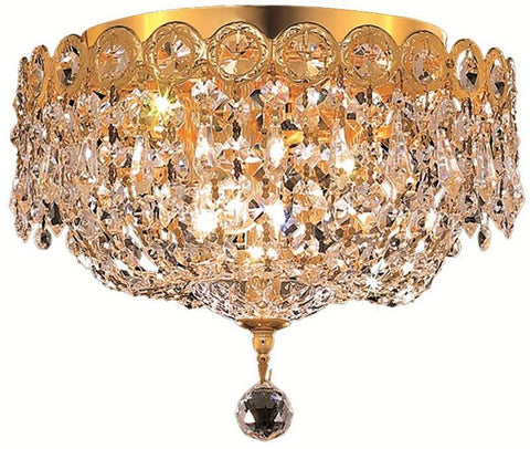 ZC121-V1900F10G/EC By Elegant Lighting - Century Collection Gold Finish 3 Lights Flush Mount