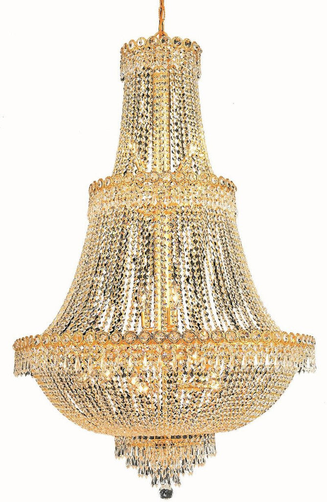 ZC121-V1900G30G/EC By Elegant Lighting - Century Collection Gold Finish 17 Lights Foyer/Hallway