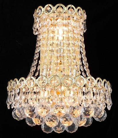 ZC121-V1901W12SG/EC By Elegant Lighting Century Collection 3 Light Chandeliers Gold Finish