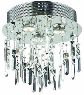 ZC121-V2006F13SC/RC By Elegant Lighting Galaxy Collection 3 Light Flush Mount Chrome Finish