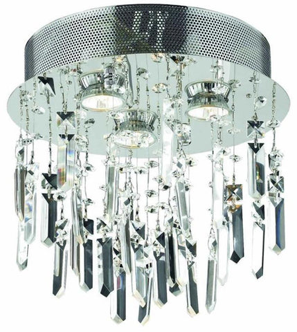 ZC121-V2006F13SC/RC By Elegant Lighting Galaxy Collection 3 Light Flush Mount Chrome Finish