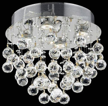 ZC121-V2006F14C/RC By Elegant Lighting Galaxy Collection 4 Light Flush Mount Chrome Finish