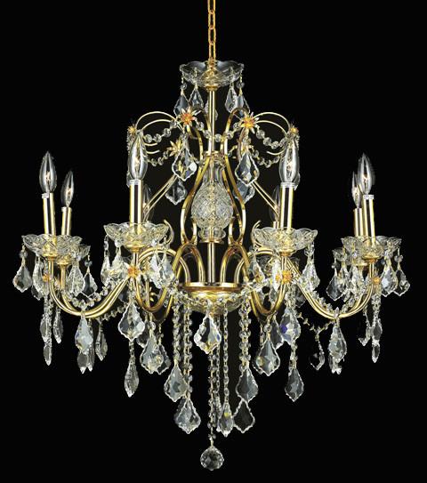 ZC121-V2015D26G/EC By Elegant Lighting St. Francis Collection 8 Lights Chandelier Gold Finish