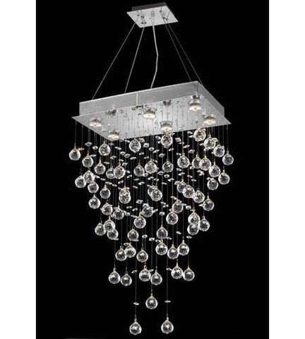 C121-2021D20C(LED)/RC By Elegant Lighting Galaxy Collection 6 Light Dining Room Chrome Finish