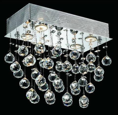 C121-2021F16C/EC(LED) By Elegant Lighting Galaxy Collection 4 Lights Chandelier Chrome Finish