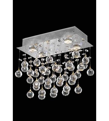 C121-2021F16C(LED)/RC By Elegant Lighting Galaxy Collection 4 Light Flush Mount Chrome Finish