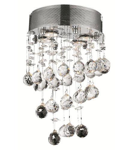 C121-2024W12C-GT/RC By Elegant Lighting Galaxy Collection 2 Light Wall Sconce Chrome Finish