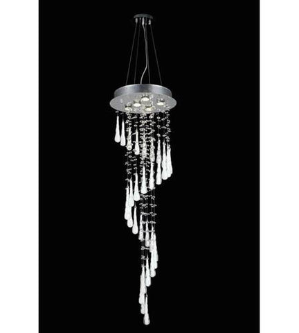 C121-2028G48C-GLW/RC By Elegant Lighting Comet Collection 5 Light Foyer/Hallway Chrome Finish