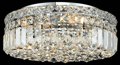 ZC121-V2030F16C/EC By Elegant Lighting - Maxim Collection Chrome Finish 5 Lights Flush Mount