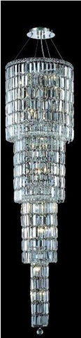 C121-2030G66C/RC By Elegant Lighting Maxim Collection 18 Light Chandeliers Chrome Finish