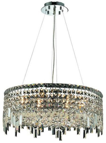 ZC121-V2031D24C/EC By Elegant Lighting - Maxim Collection Chrome Finish 12 Lights Dining Room