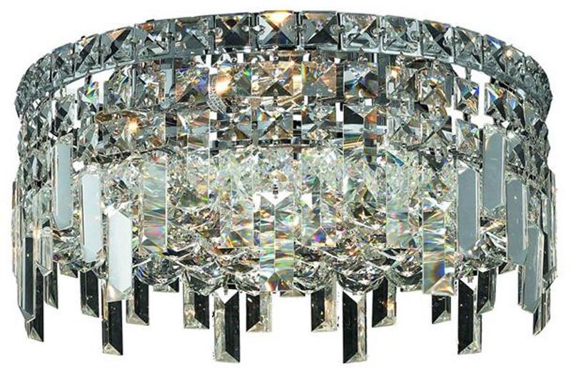 ZC121-V2031F14C/EC By Elegant Lighting - Maxim Collection Chrome Finish 4 Lights Flush Mount