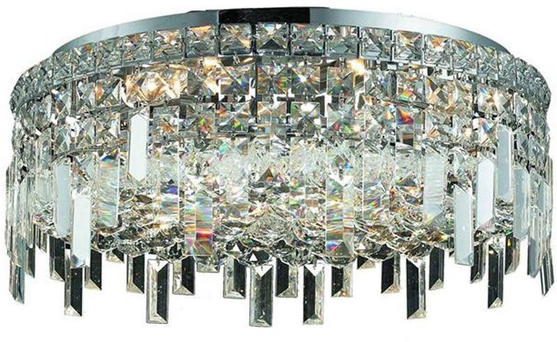 ZC121-V2031F20C/EC By Elegant Lighting - Maxim Collection Chrome Finish 6 Lights Flush Mount