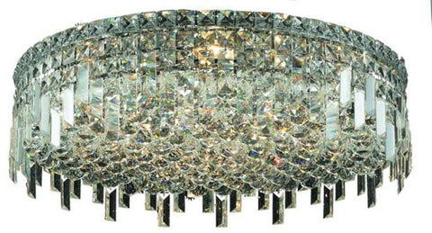 ZC121-V2031F24C/EC By Elegant Lighting - Maxim Collection Chrome Finish 9 Lights Flush Mount