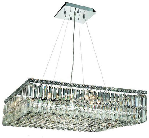 ZC121-V2032D32C/EC By Elegant Lighting - Maxim Collection Chrome Finish 12 Lights Dining Room