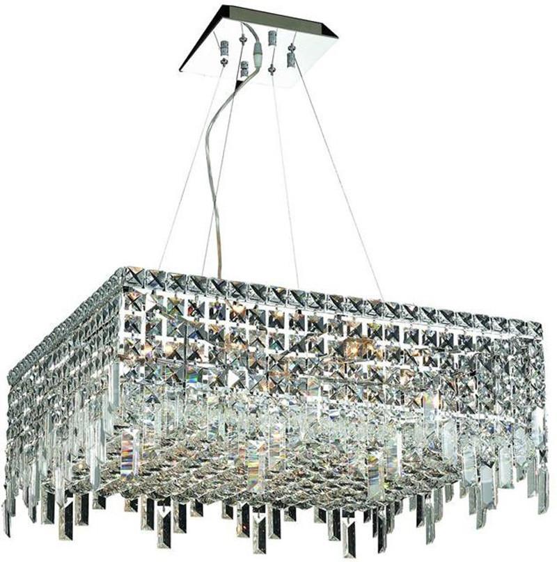 ZC121-V2033D24C/EC By Elegant Lighting - Maxim Collection Chrome Finish 12 Lights Dining Room