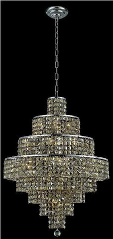 C121-2039D26C-GT/RC By Elegant Lighting Maxim Collection 18 Light Chandeliers Chrome Finish