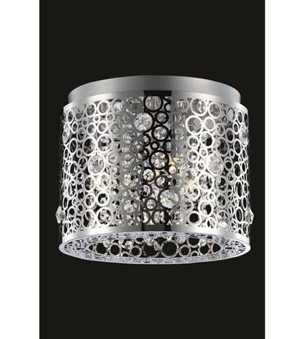 C121-2051F12C/RC By Elegant Lighting Soho Collection 2 Light Flush Mount Chrome Finish