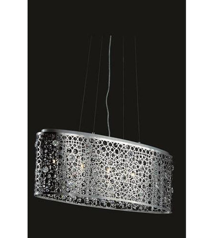 C121-2053D32C/RC By Elegant Lighting Soho Collection 5 Light Dining Room Chrome Finish