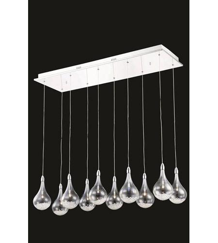 C121-2054D10O/RC By Elegant Lighting Edison Collection 10 Light Pendant Chrome Finish