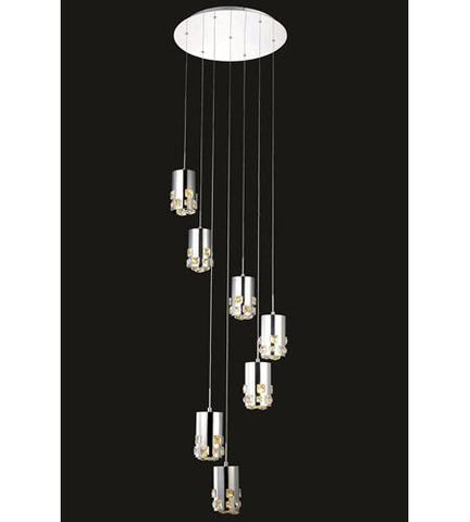 C121-2055D7R/RC By Elegant Lighting Broadway Collection 7 Light Pendant Chrome Finish