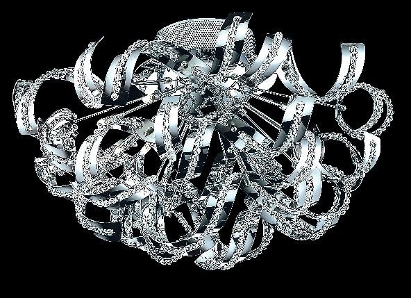 C121-2068F25C/RC By Elegant Lighting Tiffany Collection 19 Light Flushmount Chrome Finish