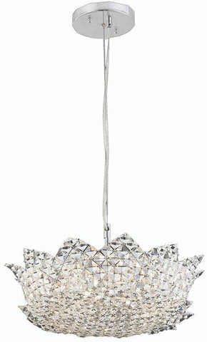 C121-2083D16C/EC By Elegant Lighting - Lotus Collection Chrome Finish 6 Lights Pendant Lamp