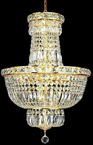 ZC121-V2528D18G/EC By Elegant Lighting - Tranquil Collection Gold Finish 12 Lights Dining Room