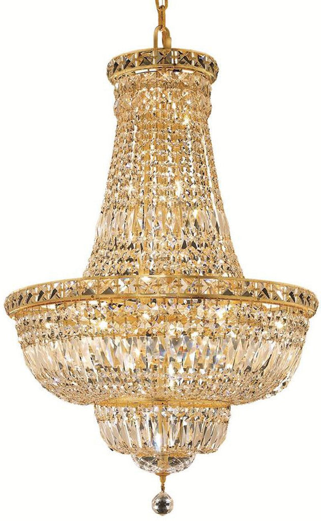 ZC121-V2528D22G/EC By Elegant Lighting - Tranquil Collection Gold Finish 22 Lights Dining Room