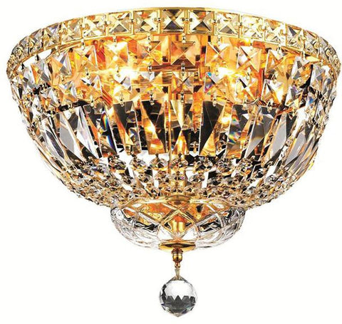 ZC121-V2528F14G/EC By Elegant Lighting - Tranquil Collection Gold Finish 4 Lights Flush Mount