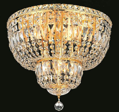 ZC121-V2528F20G/EC By Elegant Lighting - Tranquil Collection Gold Finish 10 Lights Flush Mount