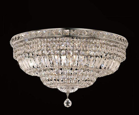 ZC121-V2528F24C/EC By Elegant Lighting - Tranquil Collection Chrome Finish 12 Lights Flush Mount