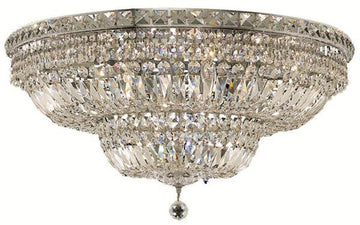 ZC121-V2528F30C/EC By Elegant Lighting - Tranquil Collection Chrome Finish 18 Lights Flush Mount