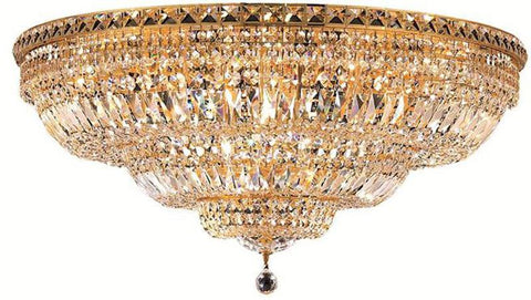 ZC121-V2528F36G/EC By Elegant Lighting - Tranquil Collection Gold Finish 21 Light Flush Mount