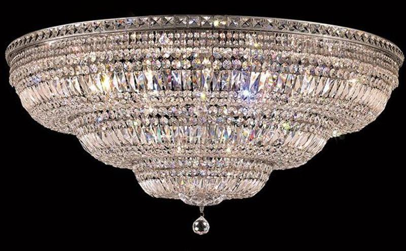 ZC121-V2528F48C/EC By Elegant Lighting - Tranquil Collection Chrome Finish 33 Lights Flush Mount