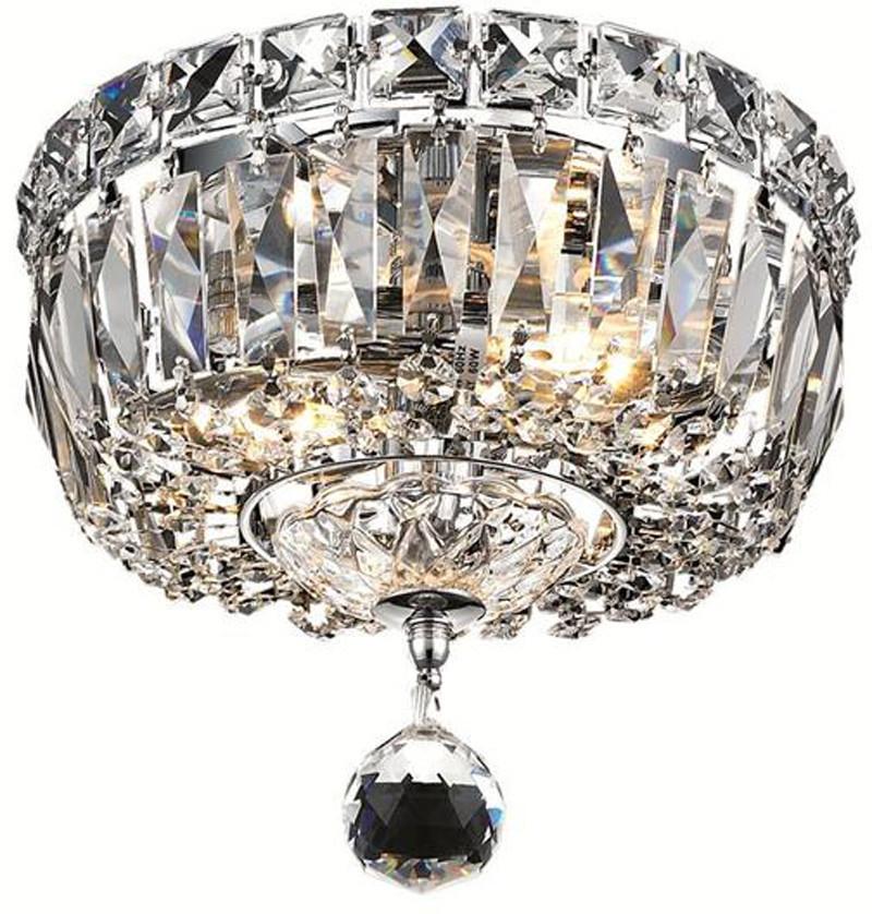 ZC121-V2528F8C/EC By Elegant Lighting - Tranquil Collection Chrome Finish 2 Lights Flush Mount