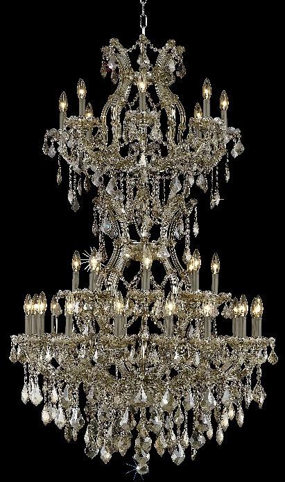 C121-2800D36SGT-GT/RC By Elegant Lighting Maria Theresa Collection 34 Light Chandeliers Golden Teak Finish