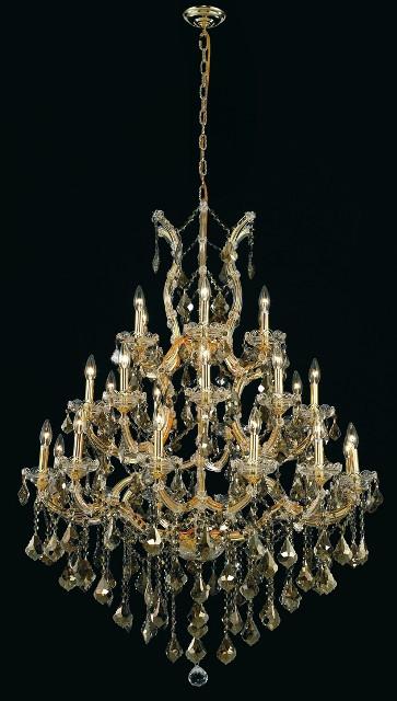 C121-2800D38G-GT/RC By Elegant Lighting Maria Theresa Collection 28 Light Chandeliers Gold Finish