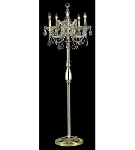 C121-2800FL19G-GT/RC By Elegant Lighting Maria Theresa Collection 5 Light Floor Lamp Gold Finish