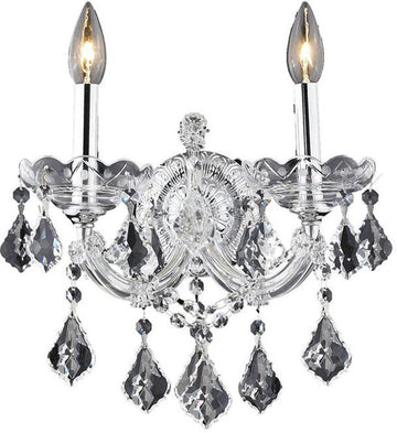 ZC121-2800W2C/EC By Regency Lighting - Maria Theresa Collection Chrome Finish 2 Lights Wall Sconce