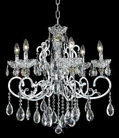 ZC121-2830D26C/EC By Regency Lighting Aria Collection 6 Light Chandeliers Chrome Finish